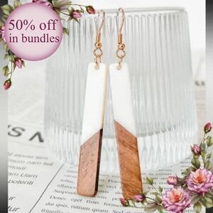 Two Tone Geometric Drop Earrings
